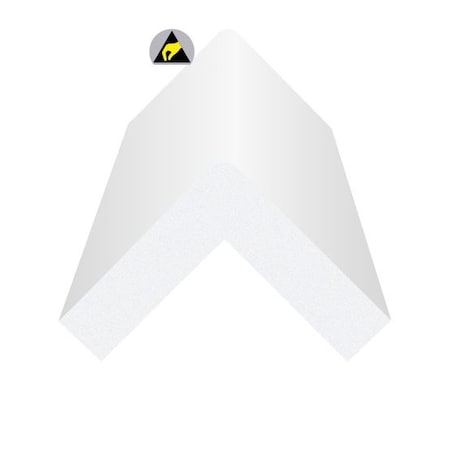 Ergomat Large Square Corner Bumper ESD White LSCB120-ESD-W